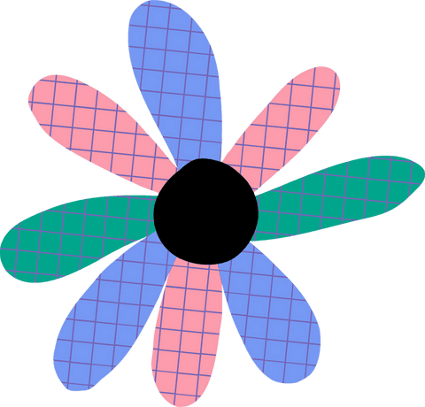 colorful abstract flower with grid petals on transparent background - Download Free Stock Videos Pikwizard.com