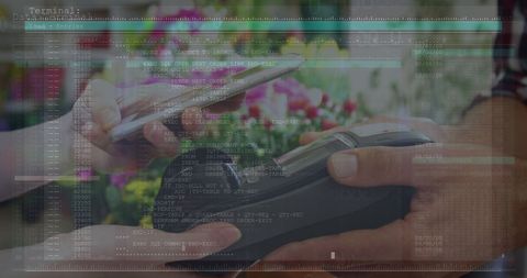 digital transaction concept with smartphone payment and data overlay - Download Free Stock Images Pikwizard.com