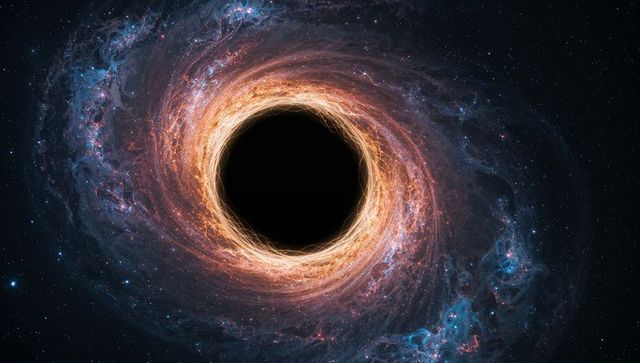 Intense Black Hole with Swirling Plasma Accretion Disk in Deep Space