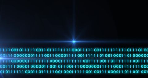 Binary Code with Blue Light Reflection on Black Background - Download Free Stock Images Pikwizard.com
