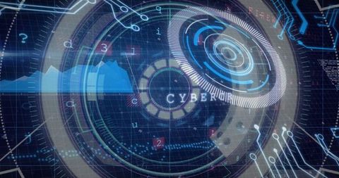 Digital Interface with Data Scan and HUD Elements for Cybersecurity - Download Free Stock Images Pikwizard.com