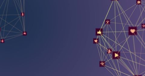Digital Network with Social Technology Icons - Download Free Stock Images Pikwizard.com