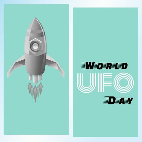celebrating world ufo day with futuristic spaceship illustration - Download Free Stock Templates Pikwizard.com