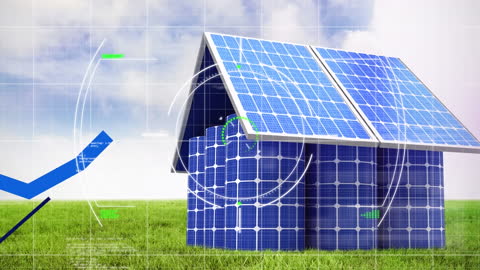 Solar Panel House with Digital Technology Elements