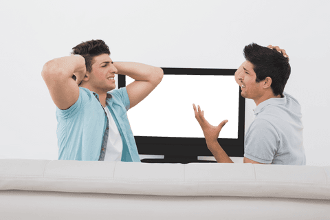 two disappointed fans without visible game on transparent tv screen - Download Free Stock Videos Pikwizard.com