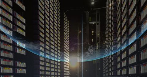 global networking in modern data center concept - Download Free Stock Images Pikwizard.com