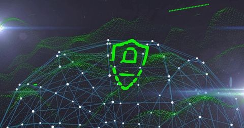 Futuristic Cybersecurity Concept with Digital Network Sphere