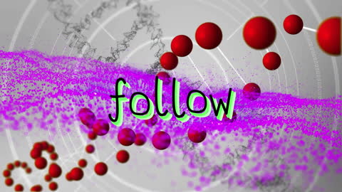 Colorful Abstract DNA Helix with Follow Text