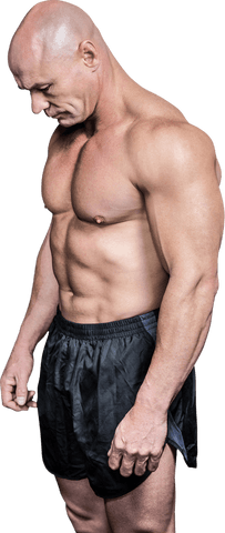 Transparent Sad Bald Man Muscular Physique Looking Down Expression - Download Free Stock Videos Pikwizard.com
