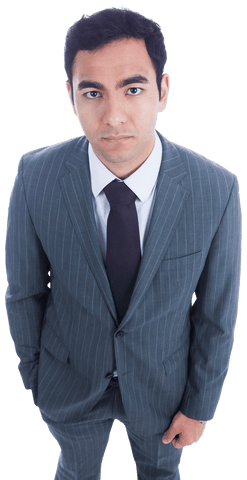 Professional Biracial Businessman Isolated on Transparent Background