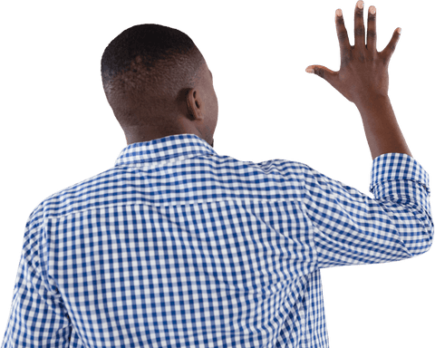 rear view of man gesturing with transparent background - Download Free Stock Videos Pikwizard.com