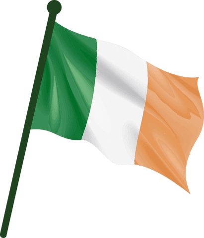 irish tricolor flag flat design on transparent background - Download Free Stock Videos Pikwizard.com