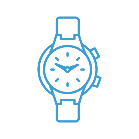 blue outline wristwatch illustration on transparent background - Download Free Stock Videos Pikwizard.com