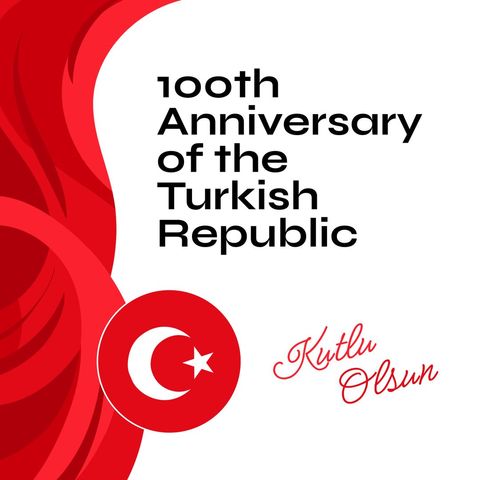 100th Anniversary Graphic for Turkish Republic Day Celebration - Download Free Stock Templates Pikwizard.com
