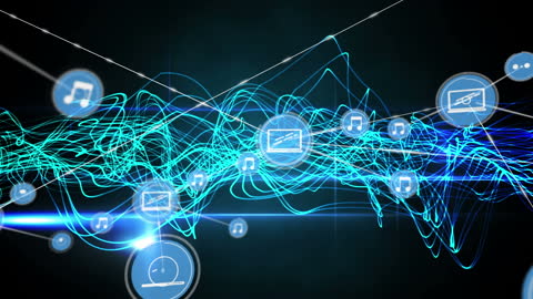 Digital Network Animation with Neon Lines