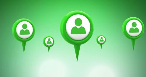 Connecting people icons in innovative digital network graphic