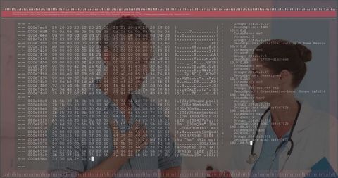 Doctor Analyzing Heart Condition of Senior Man with Data Innovation