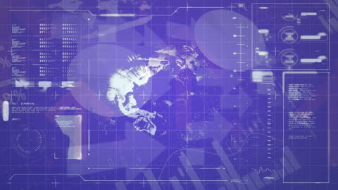 Digital Globe and Data Interfaces on Dynamic Blue Matrix