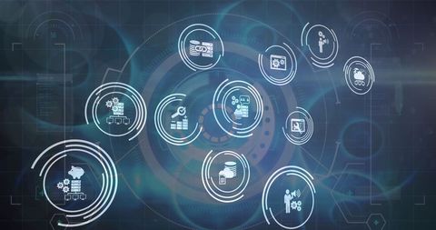 Global Digital Technology and Networking Interface - Download Free Stock Images Pikwizard.com
