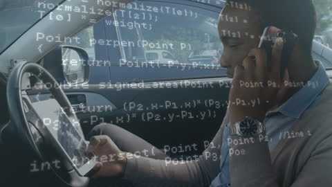 Businessman Multitasking with Technology Concept