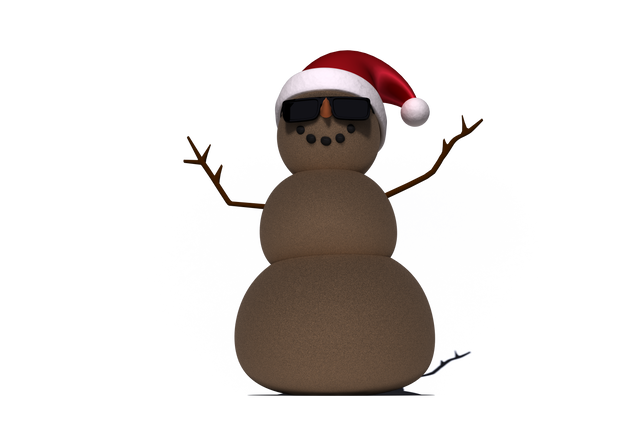 Cool Brown Snowman Wears Santa Hat Rose Sporting Sunglasses on Transparent Background - Download Free Stock Videos Pikwizard.com