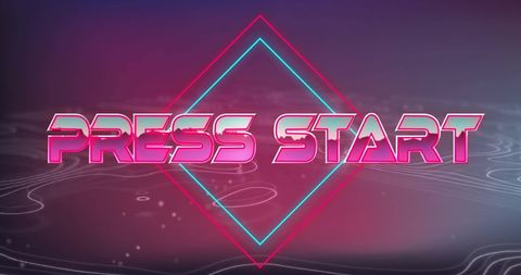 Retro Press Start Text on Digital Abstract Background - Download Free Stock Images Pikwizard.com