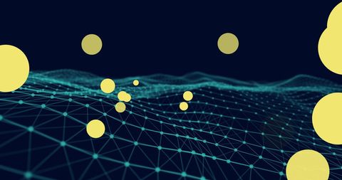 Retro Futuristic Abstract Network With Dynamic Geometric Shapes - Download Free Stock Images Pikwizard.com