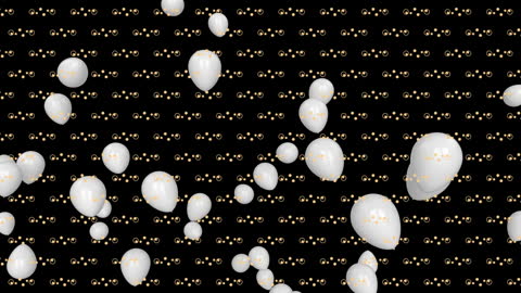 Digital Balloons Floating Against Black Festive Background