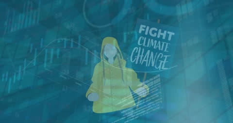 Climate Change Protest Amid Digital Financial Data Interface