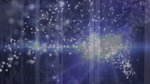 Digital Data Processing Animation with Glowing Lights