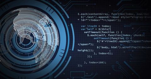 Global Data Processing with Digital Circuitry Overlay - Download Free Stock Images Pikwizard.com