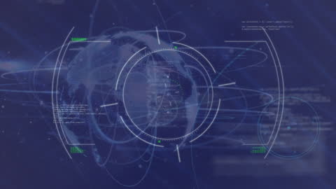 Digital Globe with Data Processing Animation Concept