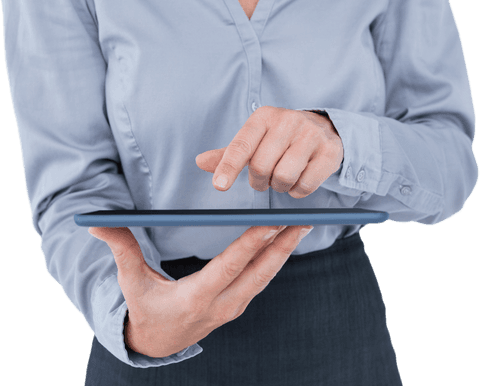 transparent businesswoman interacting with modern tablet device - Download Free Stock Videos Pikwizard.com