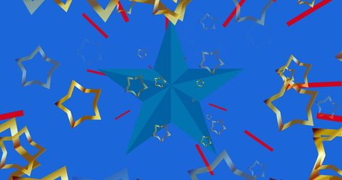 Festive Stars and Stripes on Blue for American Celebration