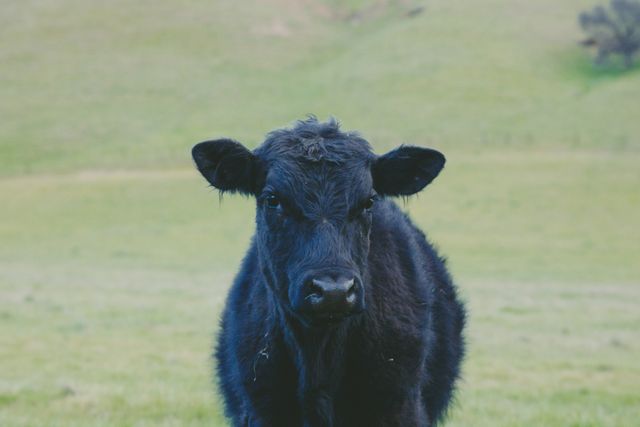 Portrait of Cow in a farm. farming  and livestock concept
