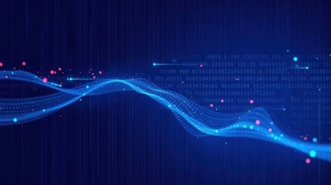 Flowing Digital Data Wave with Virtual Network and Binary Code - Download Free Stock Images Pikwizard.com