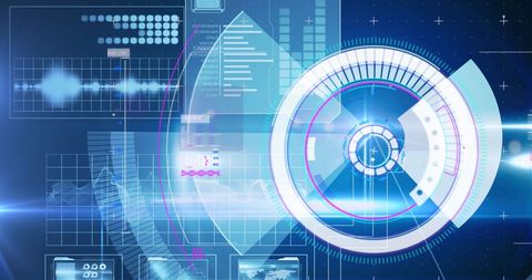 Futuristic Digital Interface with Data and HUD Elements - Download Free Stock Images Pikwizard.com