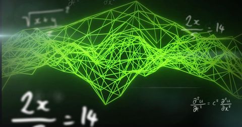Abstract Green Mathematical Network with Equations - Download Free Stock Images Pikwizard.com