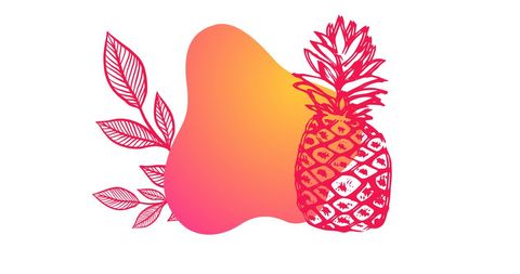 Colorful Abstract Pineapple Art with Gradient
