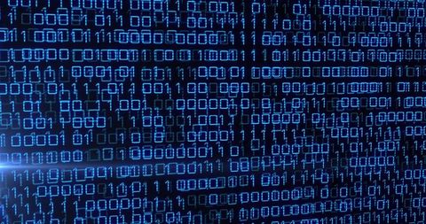 Glowing Binary Code Rows on Dark Background - Download Free Stock Images Pikwizard.com