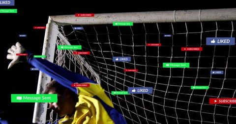 Goalkeeper diving for soccer entire generating digital engagement