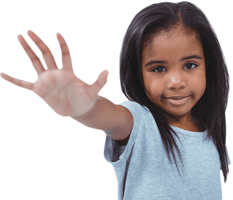 Cute Smiling Girl With Outstretched Hand On Transparent Background - Download Free Stock Videos Pikwizard.com