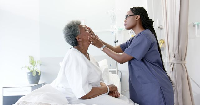 Nurse Checking Senior Patient in Hospital Room - Download Free Stock Images Pikwizard.com