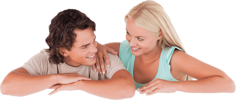 Happy Transparent Couple Sharing Happy Moment Together