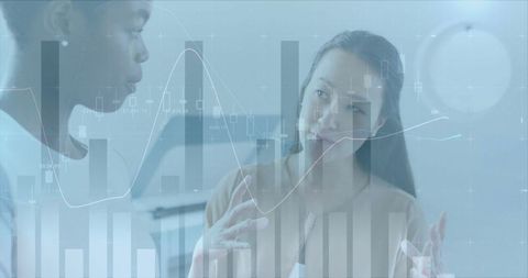 Analytics Discussion and Digital Interface in Modern Business Office