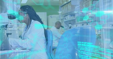 Innovative Scientific Data Processing with Focused Lab Workers - Download Free Stock Images Pikwizard.com