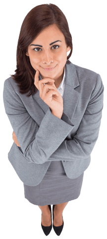 Confident Hispanic Businesswoman in Professional Attire on Transparent Background