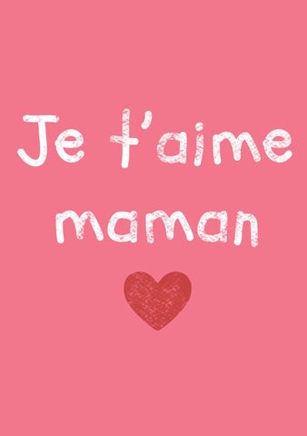 Mother's Day Greeting in French with Heart Symbol - Download Free Stock Templates Pikwizard.com