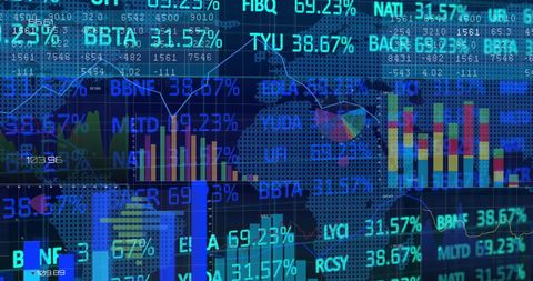 global stock market data overlay with charts and world map - Download Free Stock Images Pikwizard.com