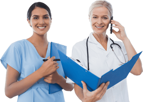 Smiling Nurse and Doctor Communicating on Transparent Background - Download Free Stock Videos Pikwizard.com
